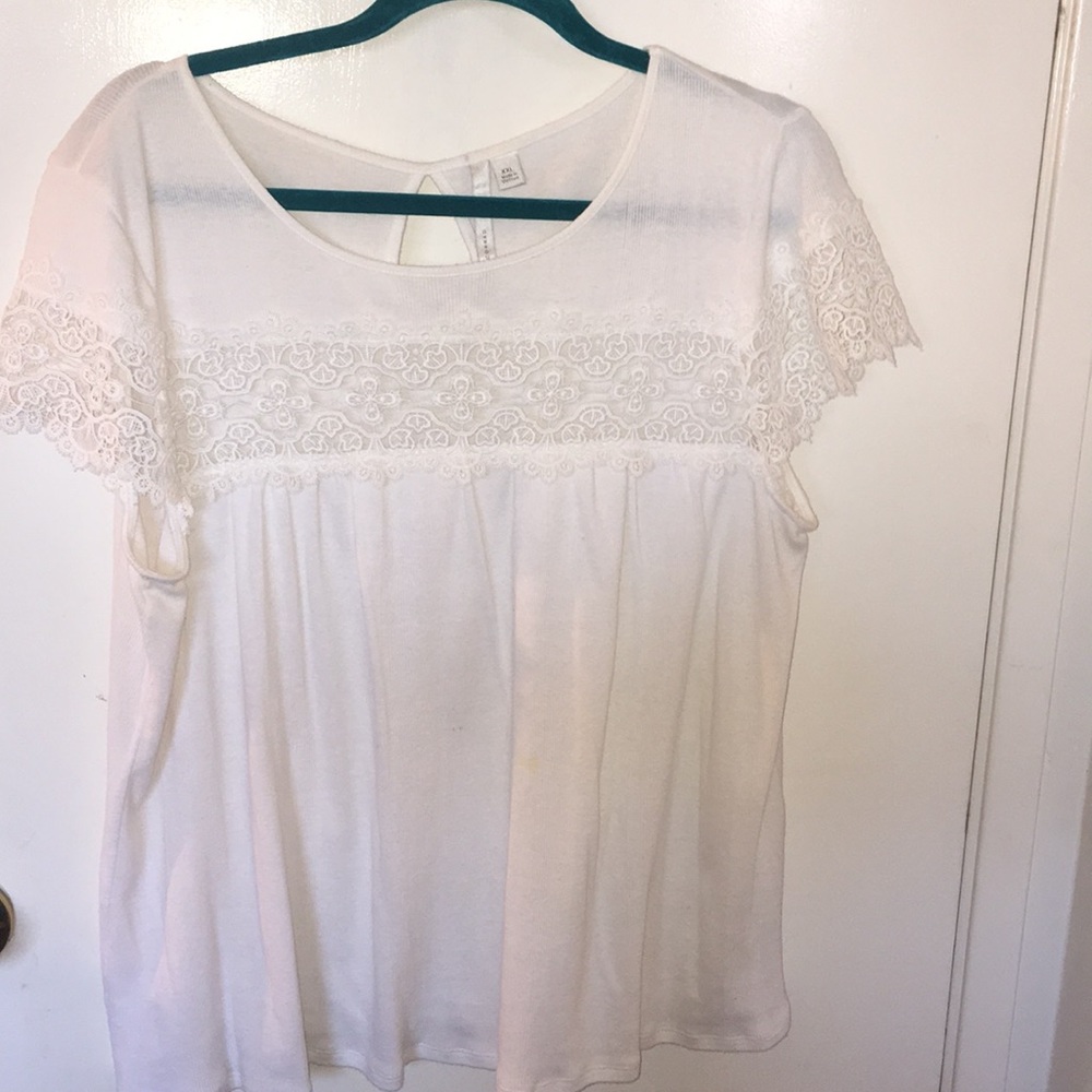 White flowered shirt